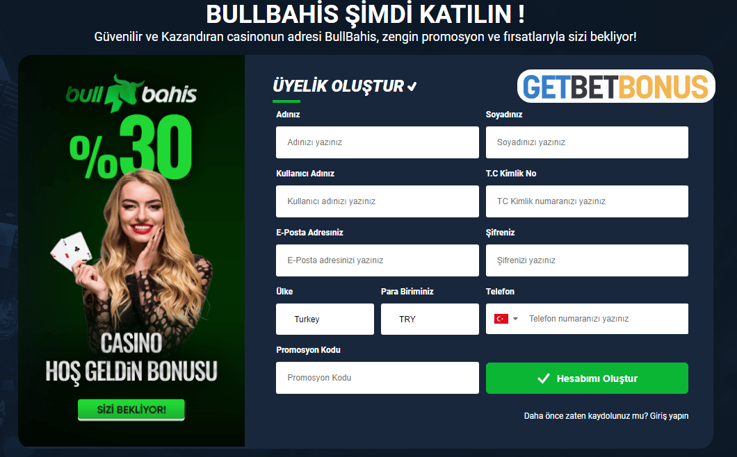 Bullbahis Kayıt İşlemleri